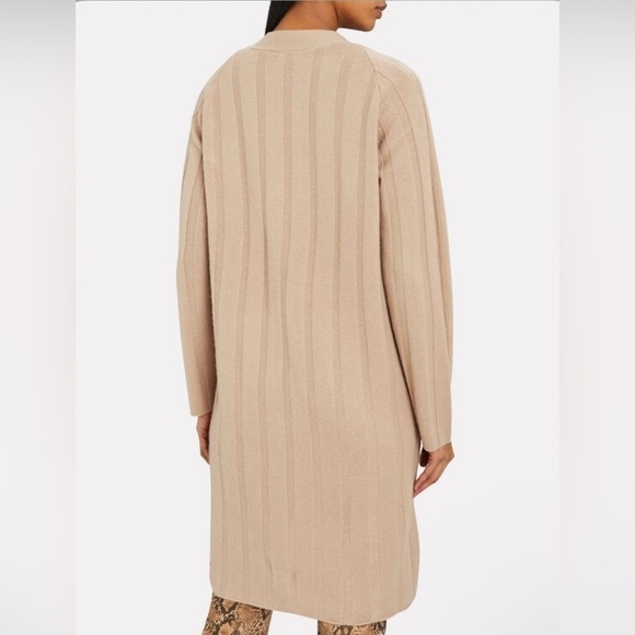 SABLYN Cory Cashmere Ribbed Knit Button Front Duster Cardigan in Caramel - Picture 4 of 12